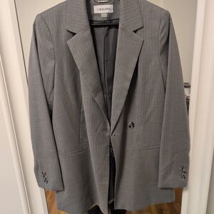 Calvin Klein Gray Pinstripe Blazer